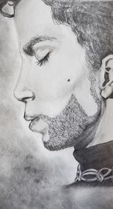 Prince fine print charcoal drawing